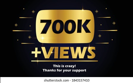 Diseño de fondo de la celebración de 700k Views. Vistas de 700.000
