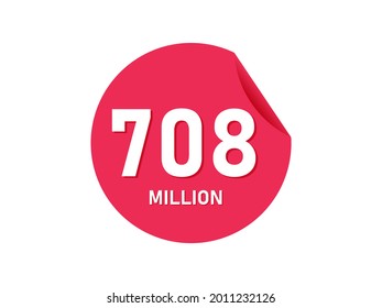708 million texts on the white background