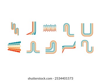 70_s Groovy Lined Element Set 