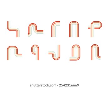 70_s Groovy Lined Element Set 