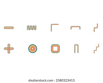 70_s Retro Lines Element Set