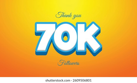 70k Follower creative text effect design 