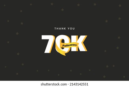 70K  Followers, Thank you Followers Banner, card, vector illustration design
