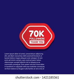 70k Followers - thank you. red design template 