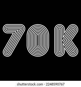 70k Outline Vector Number Symbol