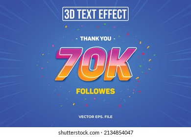 70K Special Follower Editable 3D Text Effects