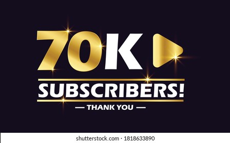 Suscriptores de 70.000 con celebración del botón de reproducción