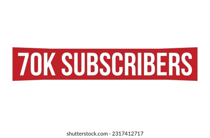 70k Suscriptores Diseño vectorial de Estampado de caucho Rojo.