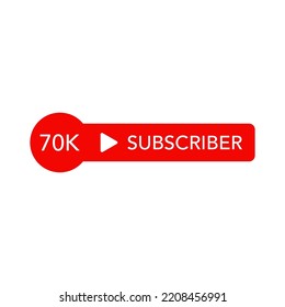 70K subscribers. Subscribe button. Vector graphics