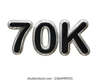 70k text effect 3d rendering illustration element