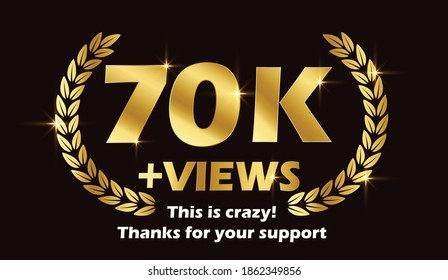 70k Views celebration background design. 70k Views