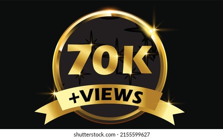 70k Views celebration background design. 70k Views