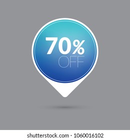70%off blue sticker
