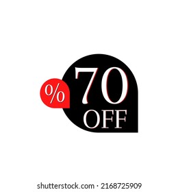 70percent off, black and red balloon design in Vector Illustration 