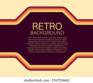 70s, 1970 abstract vector stock retro lines background. Vector illustration.