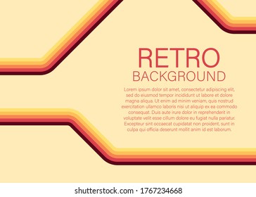 70s, 1970 abstract vector stock retro lines background. Vector illustration.