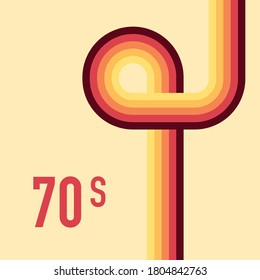 70s, 1970 abstract vector stock retro lines background. Vector illustration.