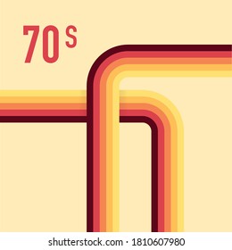 70s, 1970 abstract vector stock retro lines background. Vector illustration.