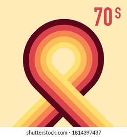 70's, 1970 abstract vectorial stock de líneas retro fondo. Ilustración vectorial.