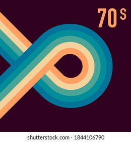  70's, 1970 abstract vectorial stock de líneas retro fondo. Ilustración del vector