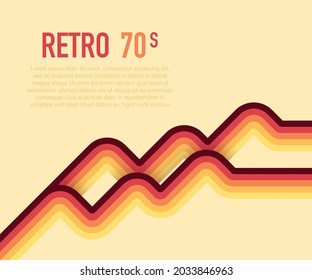 70s, 1970 abstract vector stock retro lines background. Vector illustration