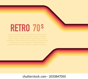 70s, 1970 abstract vector stock retro lines background. Vector illustration