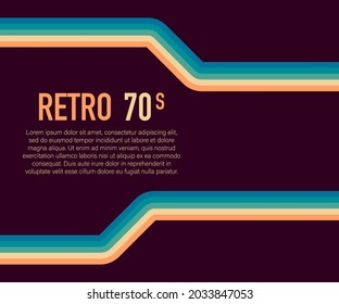 70s, 1970 abstract vector stock retro lines background. Vector illustration