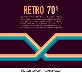 70er, 1970 abstrakter Vektorstock-Retrolinien-Hintergrund. Vektorgrafik