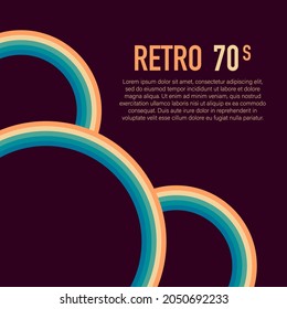70s, 1970 abstract vector stock retro lines background. Vector illustration