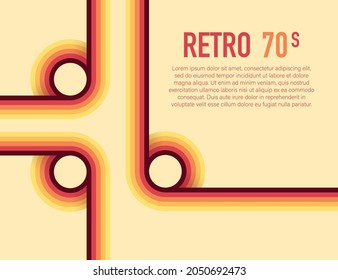 70s, 1970 abstract vector stock retro lines background. Vector illustration