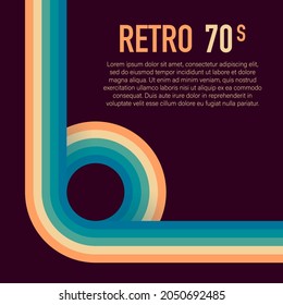 70's, 1970 abstract vectorial stock de líneas retro fondo. Ilustración del vector
