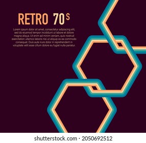 70s, 1970 abstract vector stock retro lines background. Vector illustration