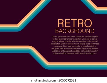 70s, 1970 abstract vector stock retro lines background. Vector illustration