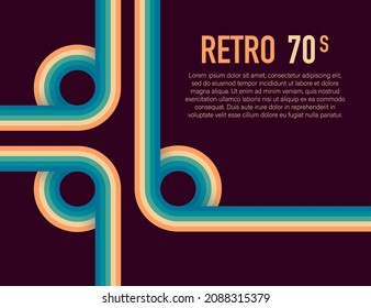 70s, 1970 abstract vector stock retro lines background. Vector illustration