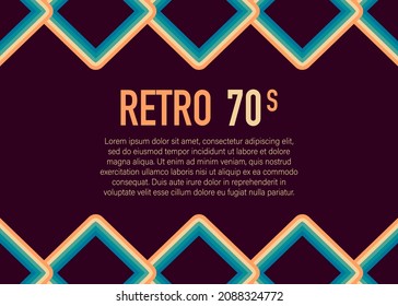 70s, 1970 abstract vector stock retro lines background. Vector illustration