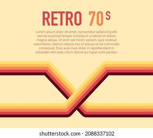 70er, 1970 abstrakter Vektorstock-Retrolinien-Hintergrund. Vektorgrafik
