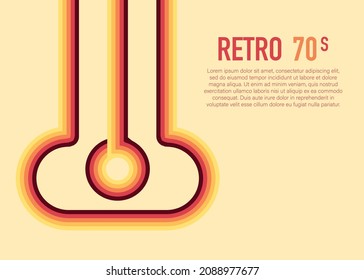 70s, 1970 abstract vector stock retro lines background. Vector illustration
