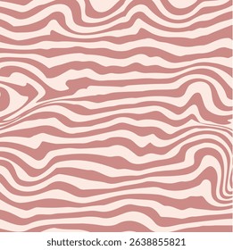 70s 60s groovy background pattern. Trendy retro psychedelic Y2k aesthetic style. Vintage pink horizontal stopped line wallpaper. 