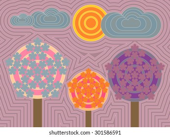 70s and 60s psychedelic style art.