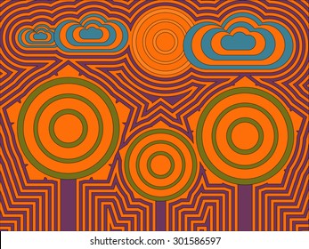 70s and 60s psychedelic style art.