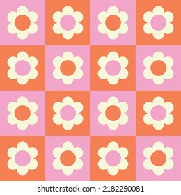 70's 60's Retro Seamless Pattern. Vector illustration.
