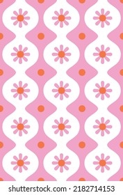 70's 60's Retro Seamless Pattern. Vector illustration.