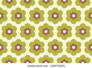 70's 60's Retro Seamless Pattern. Vector illustration.