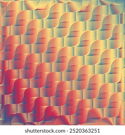 Diseño de vibraciones de patrón de color de los años 70, 80, 90, Plantilla de diseño holográfico u holográfico, recurso gráfico de gradiente colorido