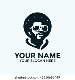 70s, 80s, Design de logotipo de vetor elegante: Afro Silhouette Head Icon for Creative Branding logo design, elegante, vetor de silhueta design cabeça