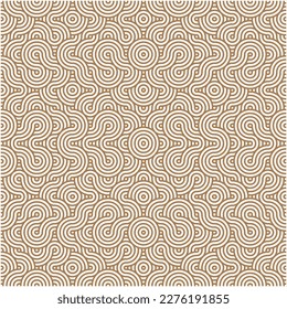 70s Abstract Wave Geometric Pattern Background Trendy Brown
