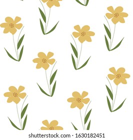 70s botanical seamless surface pattern design. Vintage inspired 