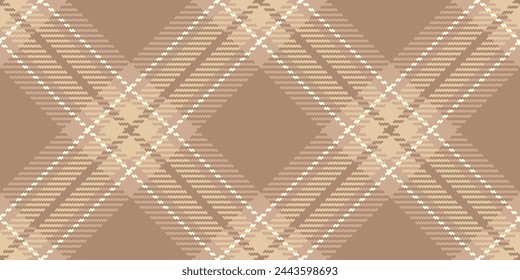 70s check background seamless, pastel pattern vector textile. Pure fabric texture tartan plaid in light and orange color.