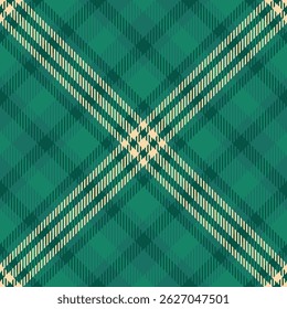 70s check fabric texture, machinery vector background seamless. Back to school pattern plaid textile tartan in teal and navajo white colors.