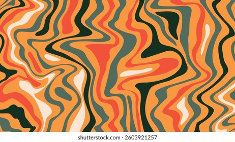 70s color background vector. Retro wall decoration, groovy, trippy, geometric shape. Vintage hippie wall art for interior, decorative, banner, cover, card.